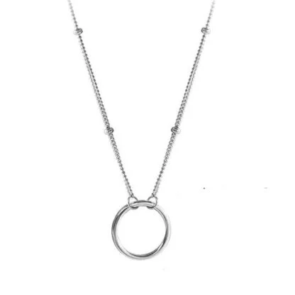 collar corto con circulo plata 925