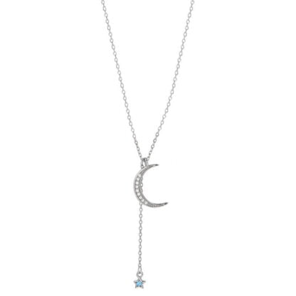 collar lariat luna plata