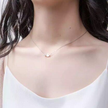 collar colgante pajaro plata de ley