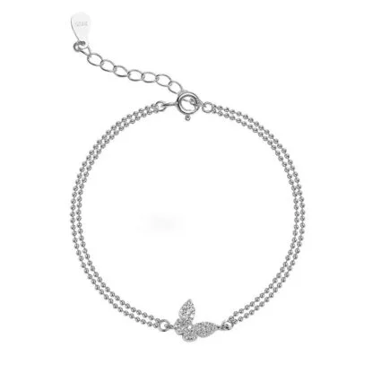 pulsera mariposa plata de ley