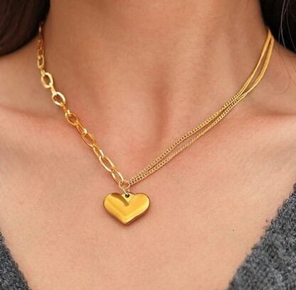 collar corazon acero inoxidable