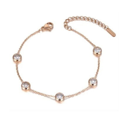 pulsera circonitas oro rosa