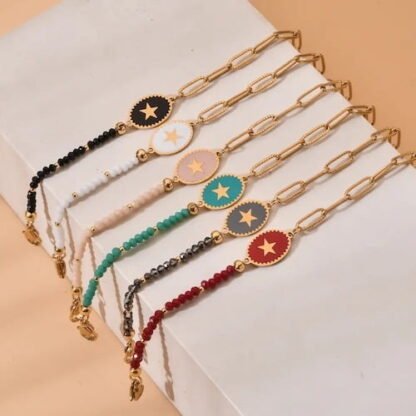 pulsera medalla estrella mujer