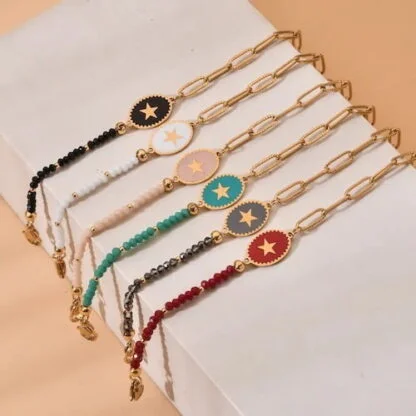 pulsera medalla estrella mujer