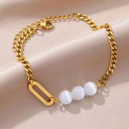 pulsera piedra blanca