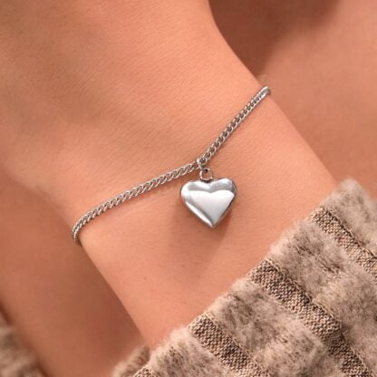 pulsera con corazon acero