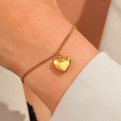 pulsera corazon acero inoxidable